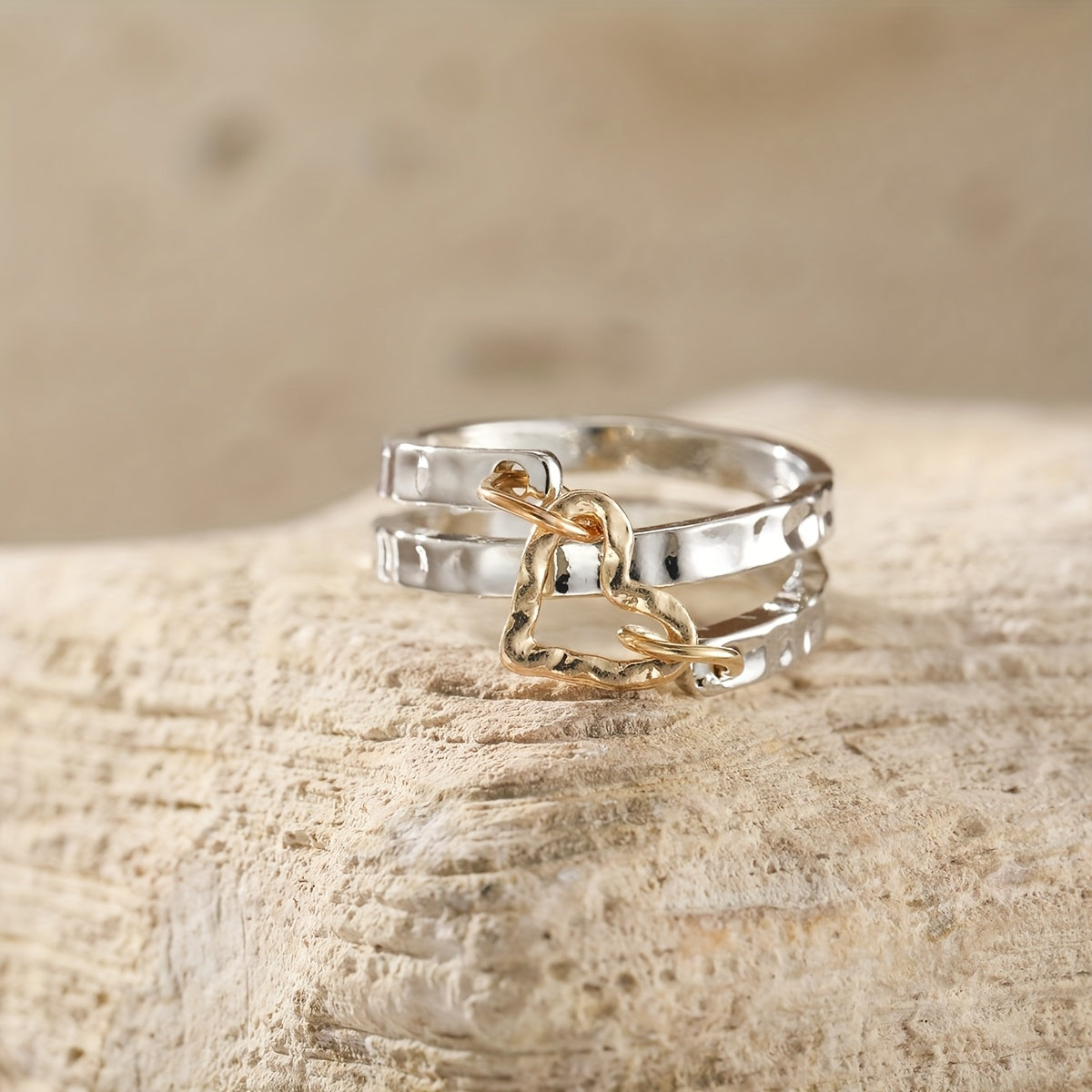 Vintage Minimalist Hollow Heart Ring