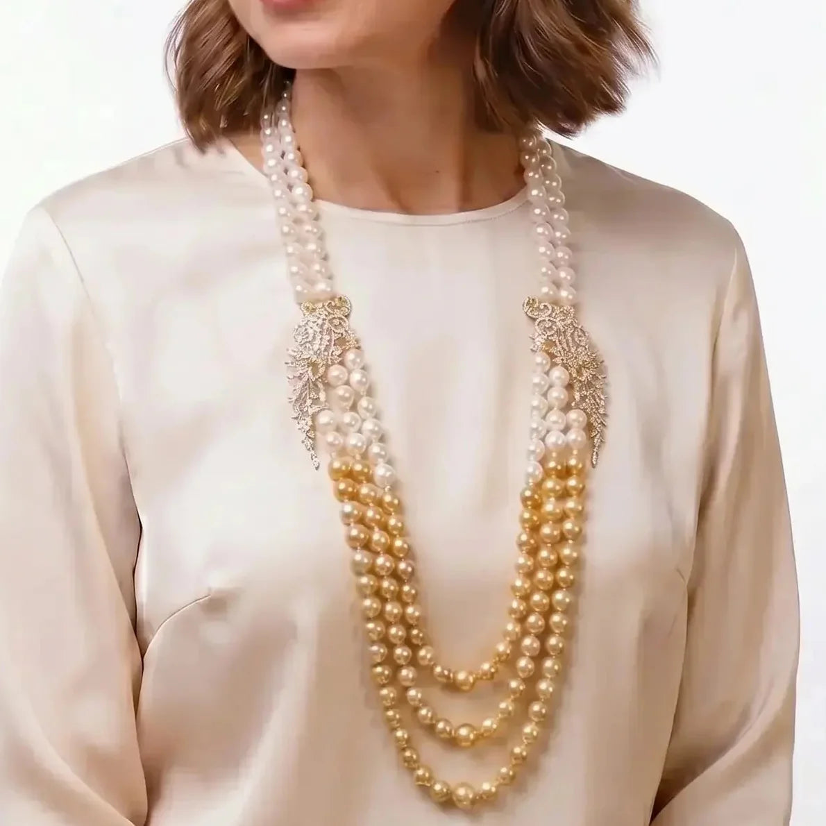 Champagne Gala Pearl Necklace