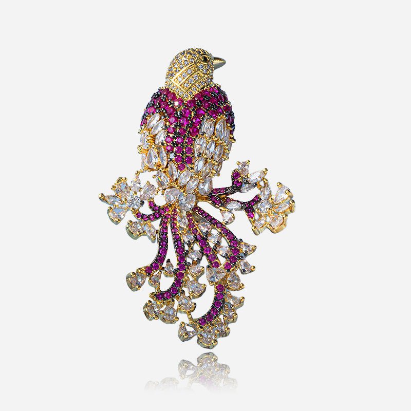 Crowned Songbird Brooch