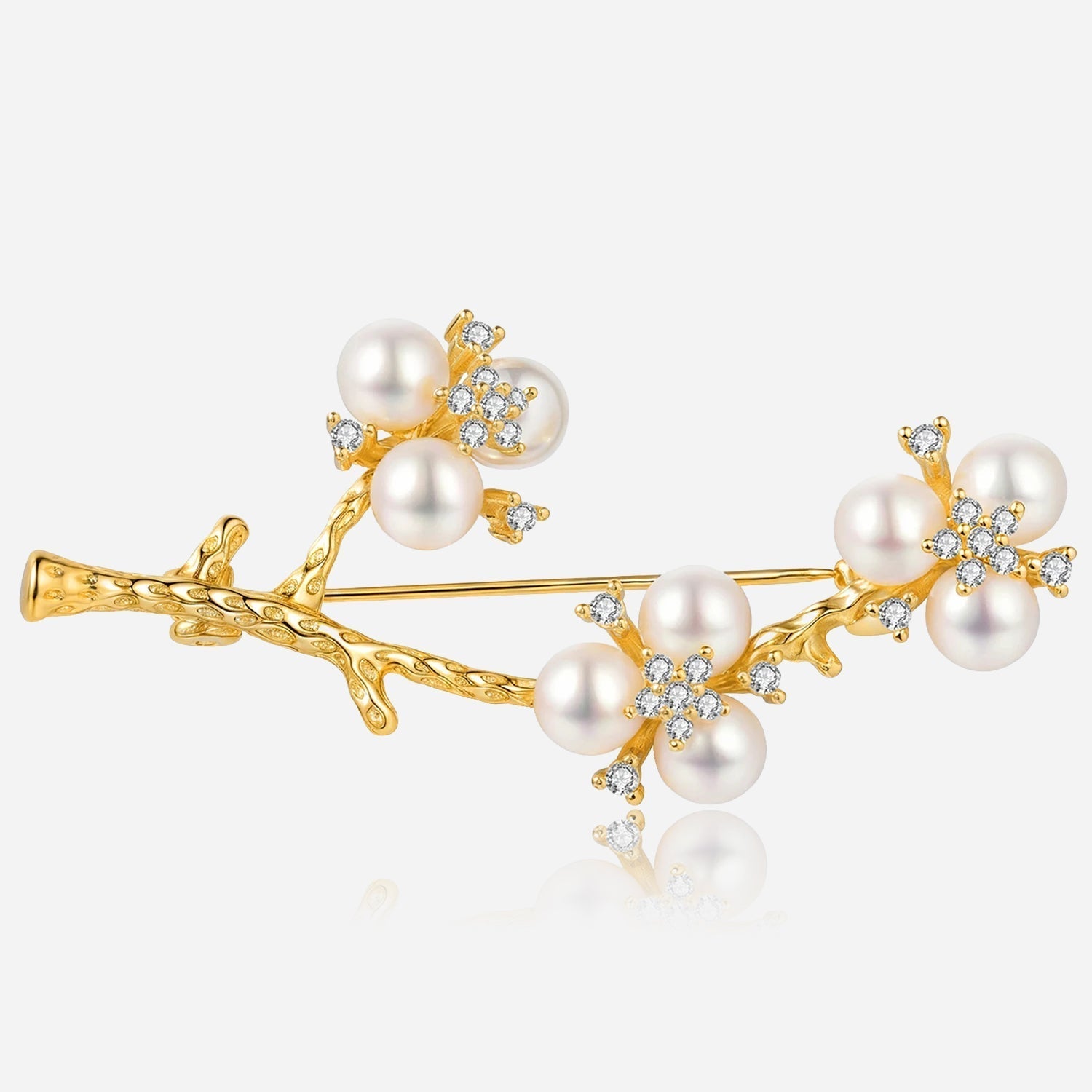 Crystal Pearl Blossom Brooch