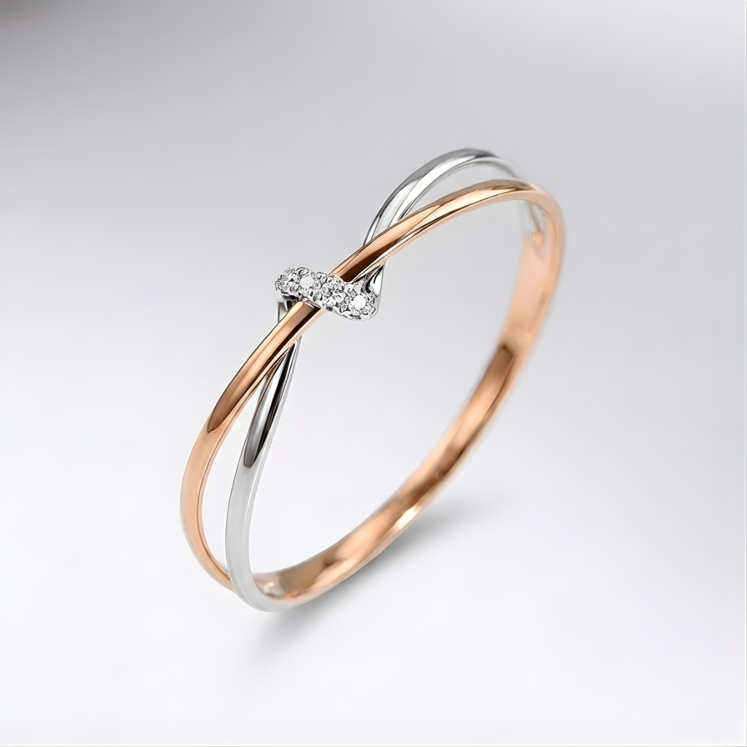Twin Crossline Thin Ring