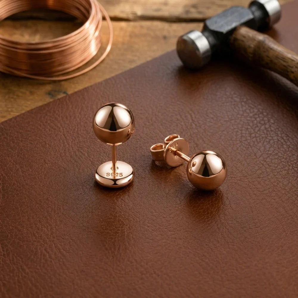 Radiant Dome Copper Earrings
