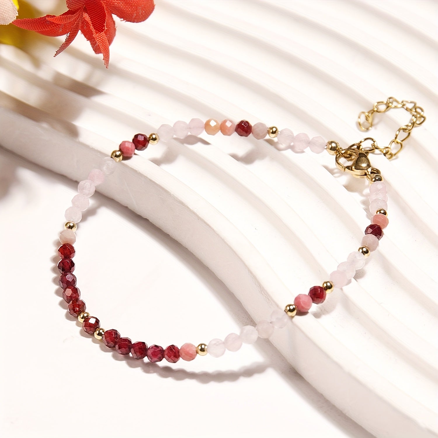 Natural Moonstone and Sunstone Bracelet