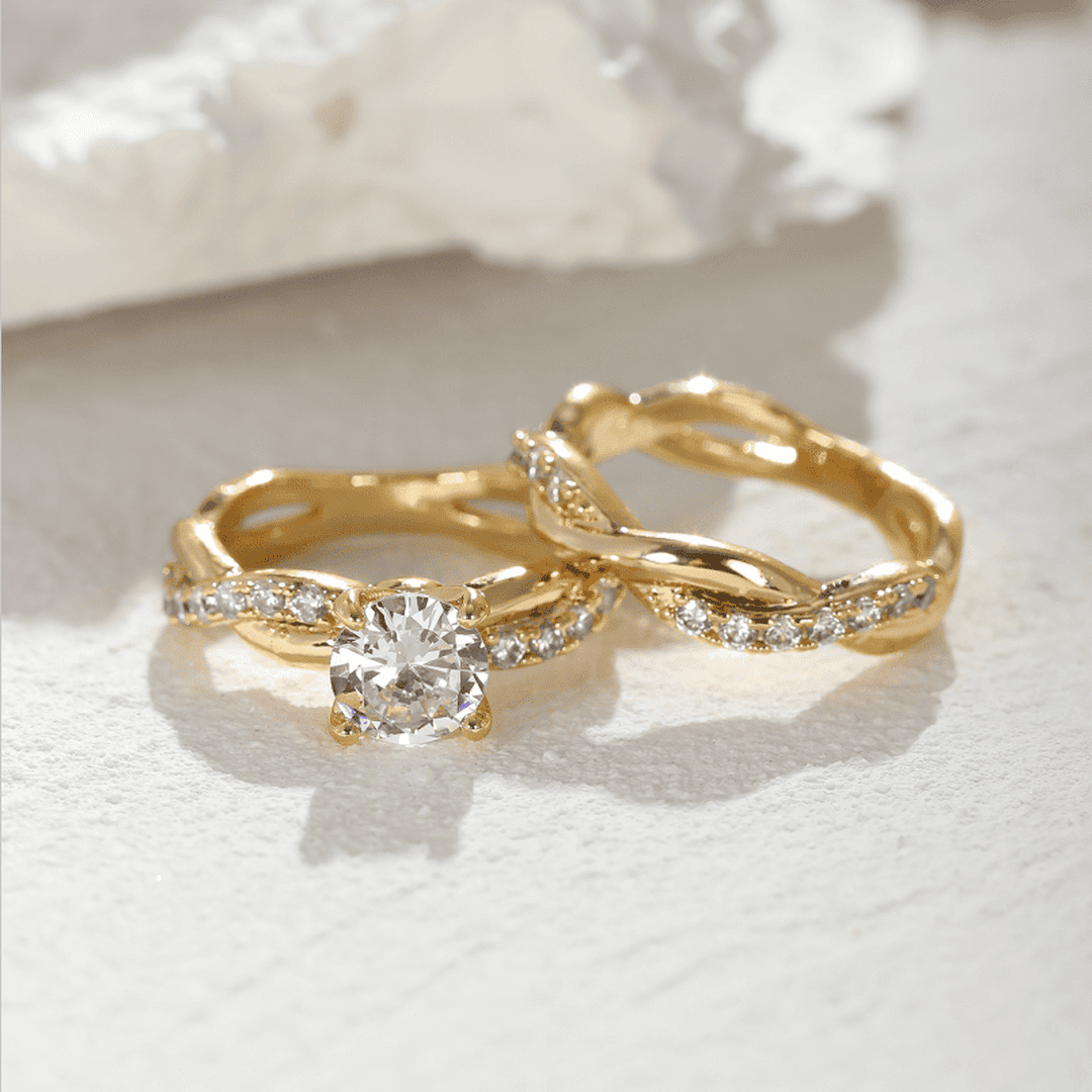 Twisted Crystal Fantasy Ring Set
