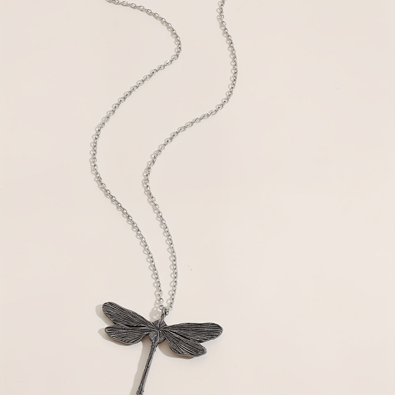 Vintage Dragonfly Pendant Moonstone Necklace
