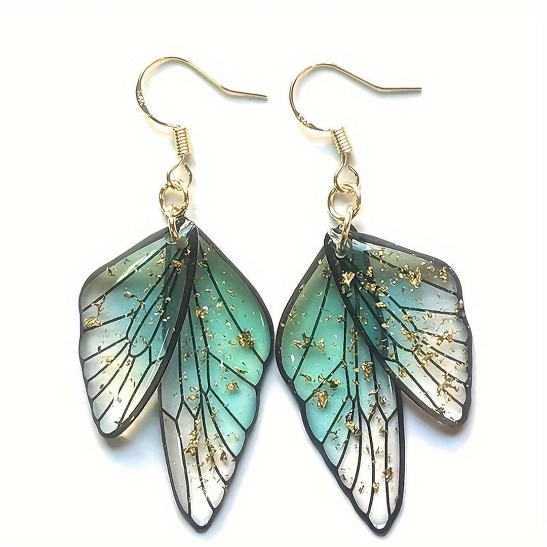 Butterfly Wing Resin Drop Earrings