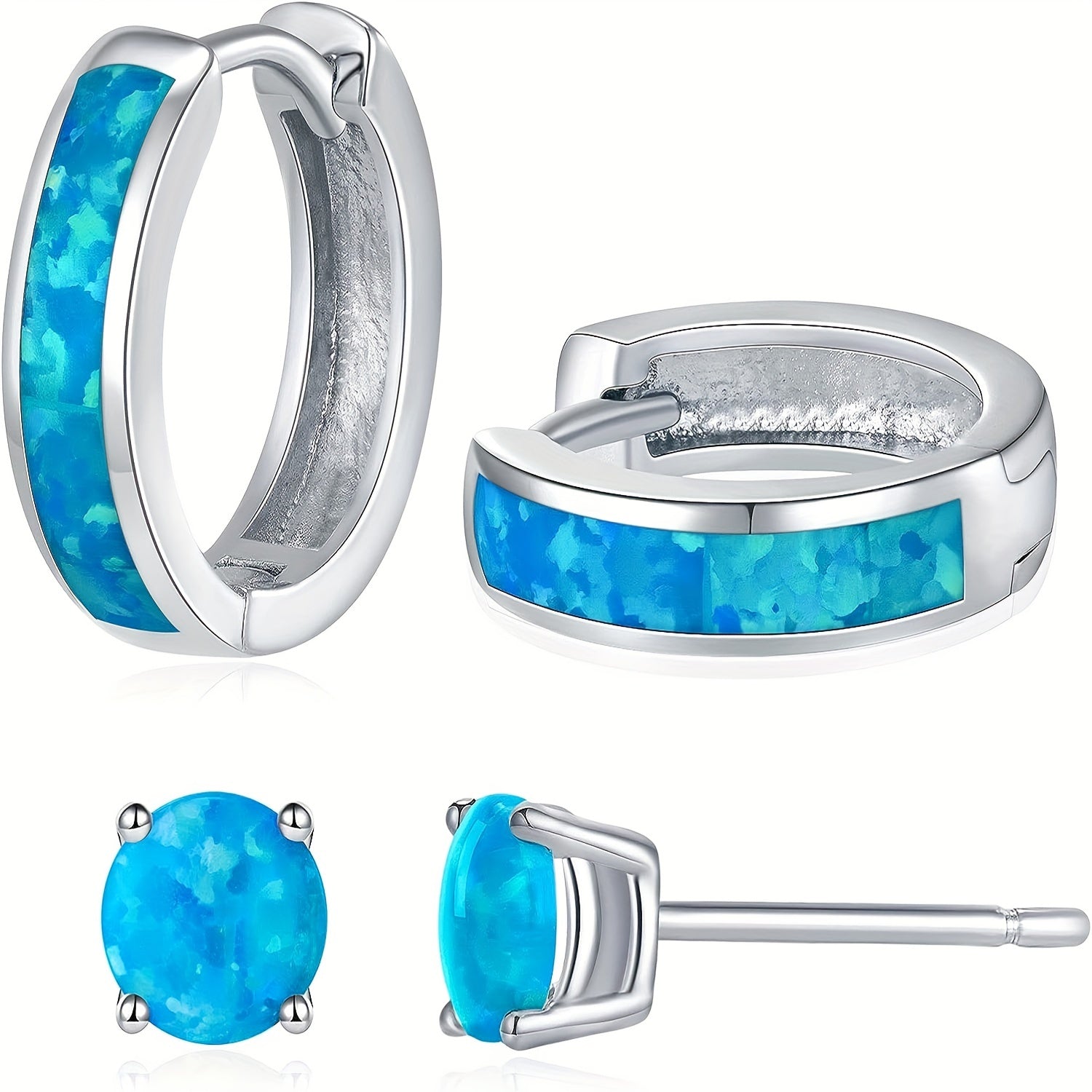 Iridescent Opal Earring Set