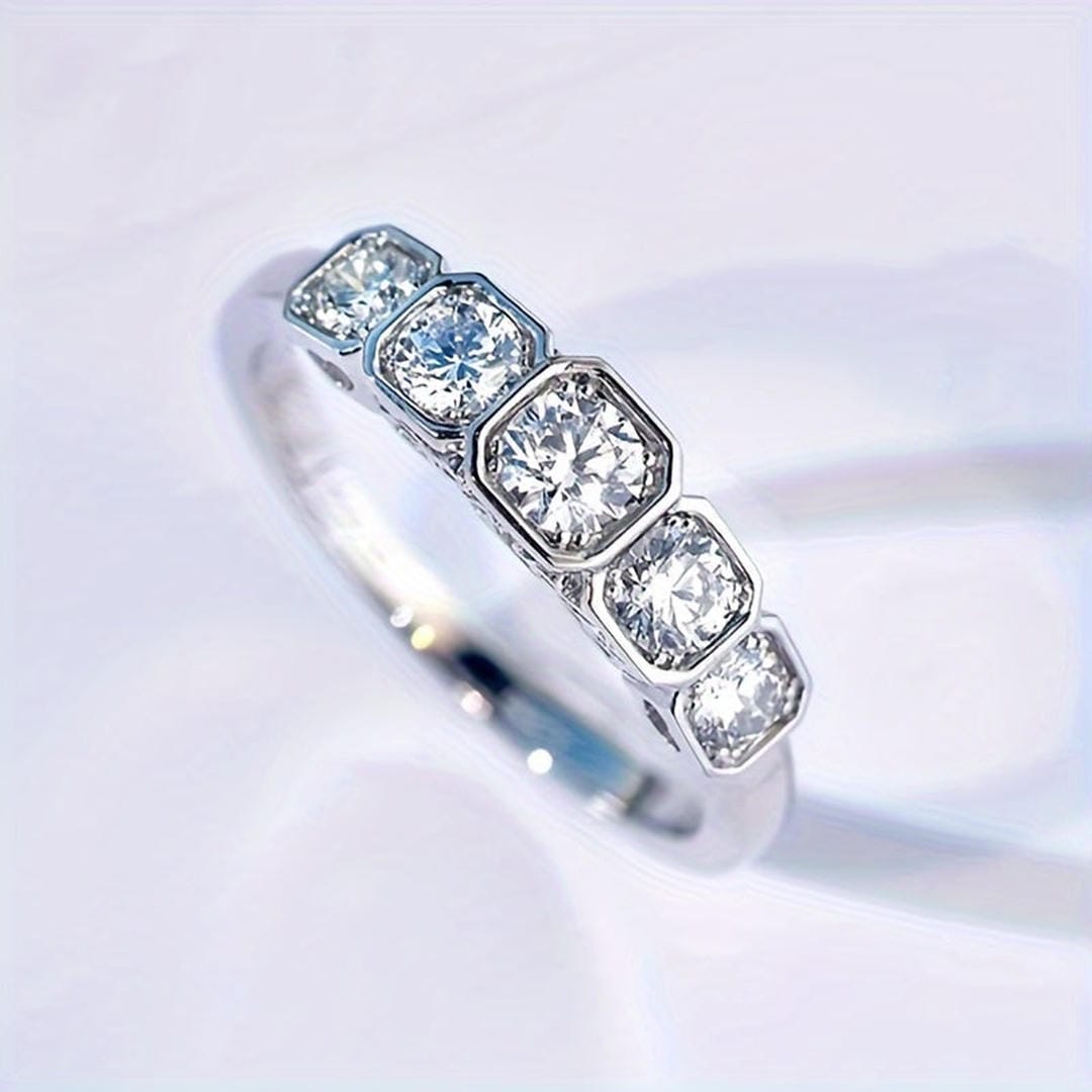 Vintage Bezel Crystal Eternity Ring