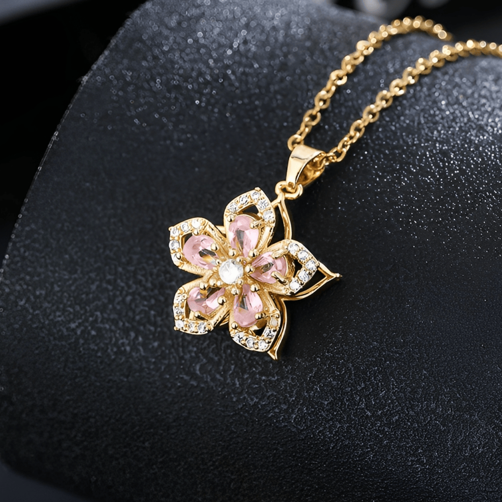 Tourmaline Pink Bloom Necklace