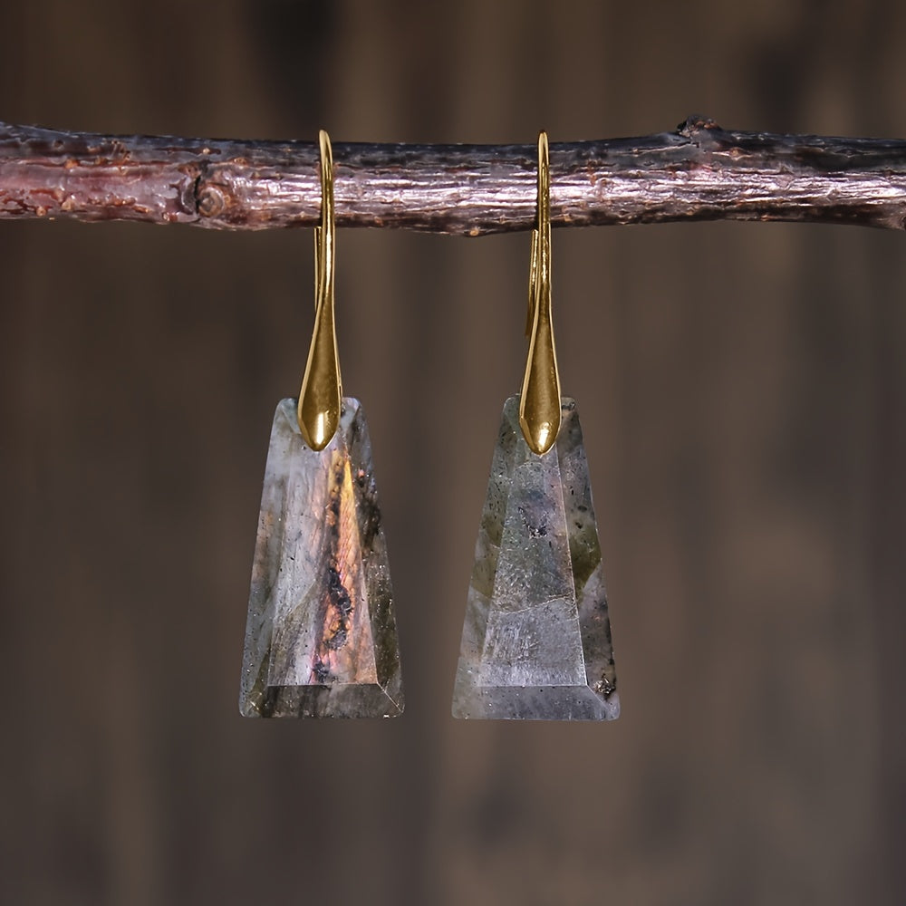 Boho Geometric Stone Drop Earrings