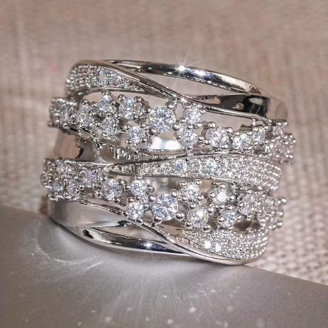 Luxury Crystal Layer Ring