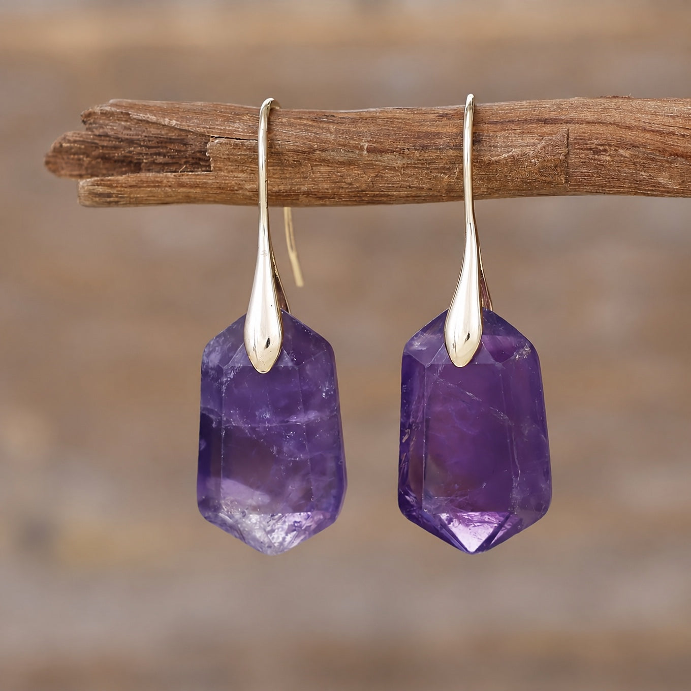 Artisan Faceted Quartz Drop Earrings