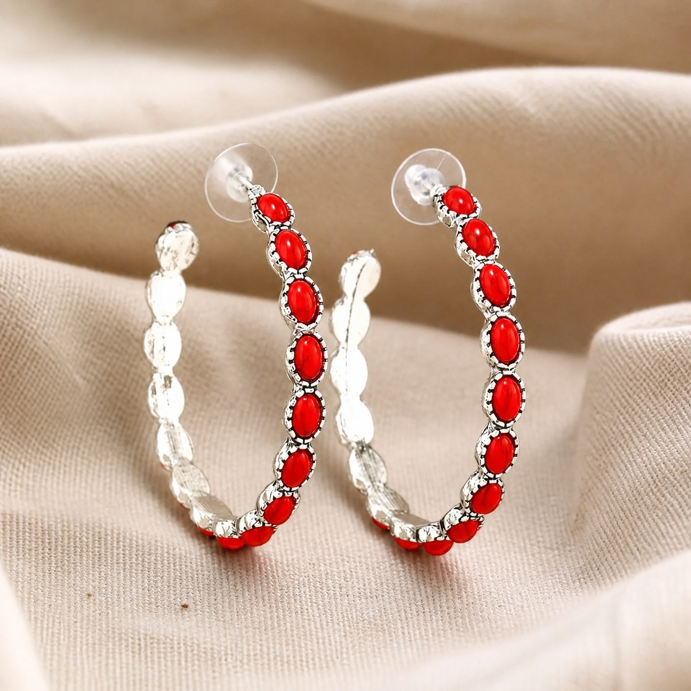 Graceful Silver Hoop Earrings