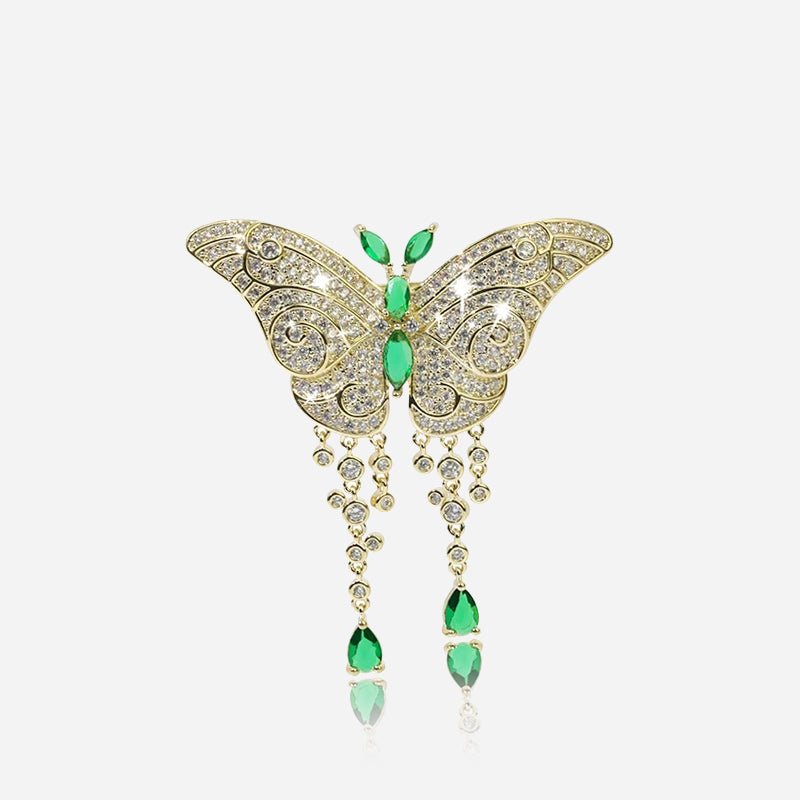 Emerald Butterfly Brooch