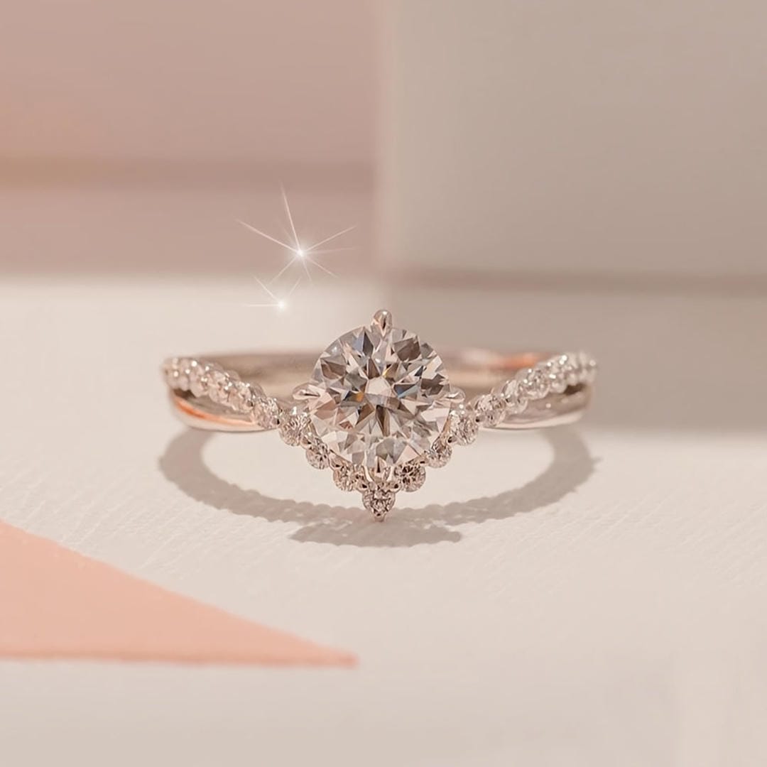 Crown Solitaire Crystal Promise Ring