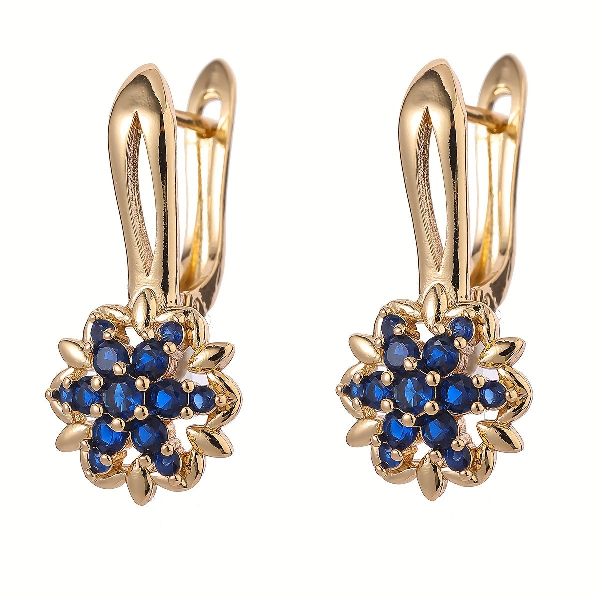 Classic Cubic Zirconia Flower Drop Earrings