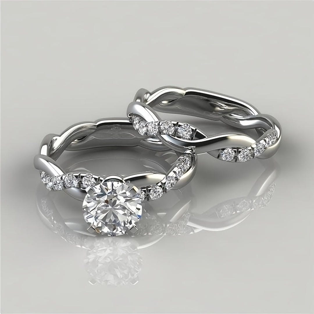 Twisted Crystal Fantasy Ring Set