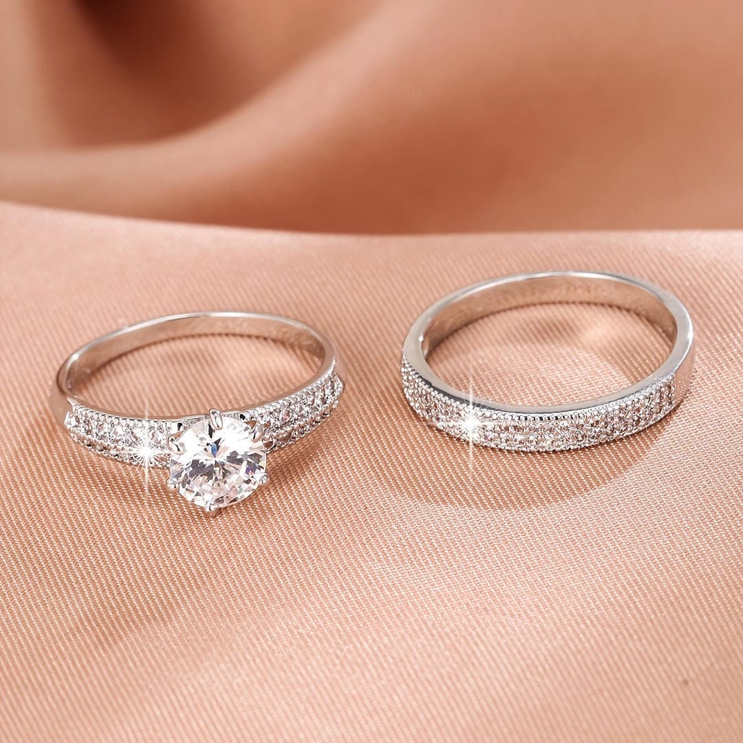 Round Pavé Ring Set