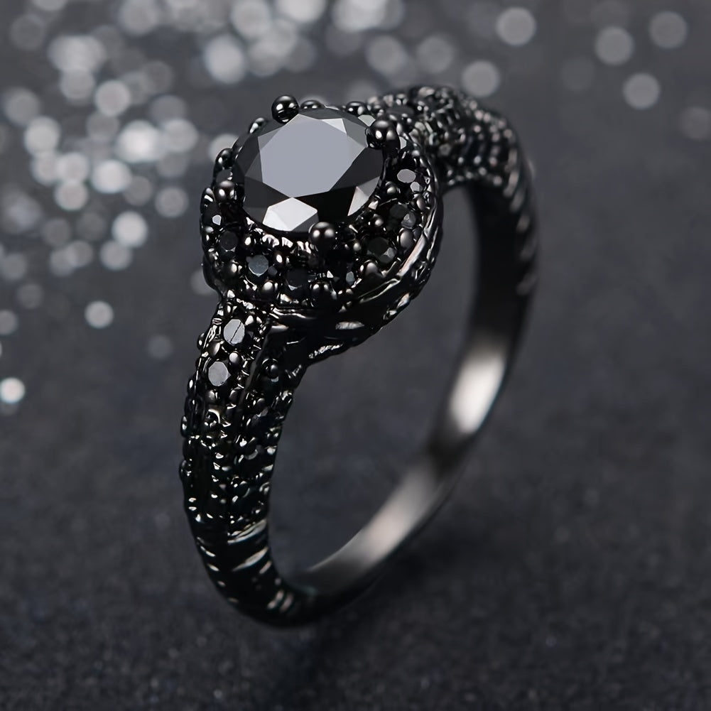 Vintage Black Zirconia Eternity Ring