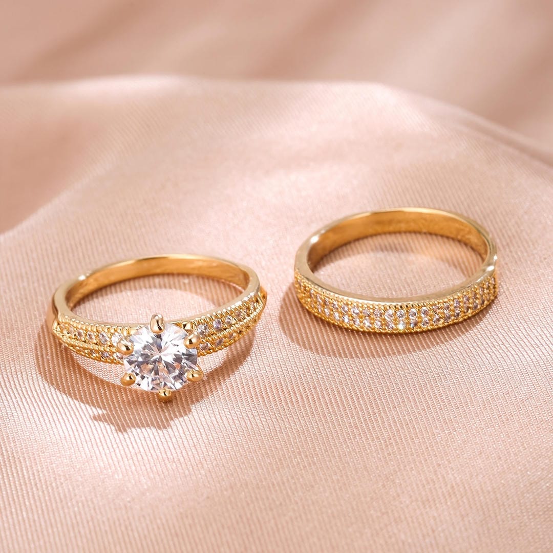 Round Pavé Ring Set