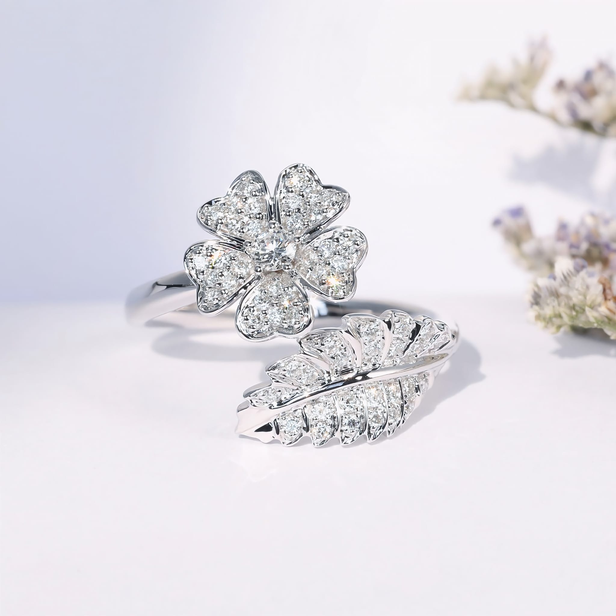 Flower Bloom Zirconia Ring