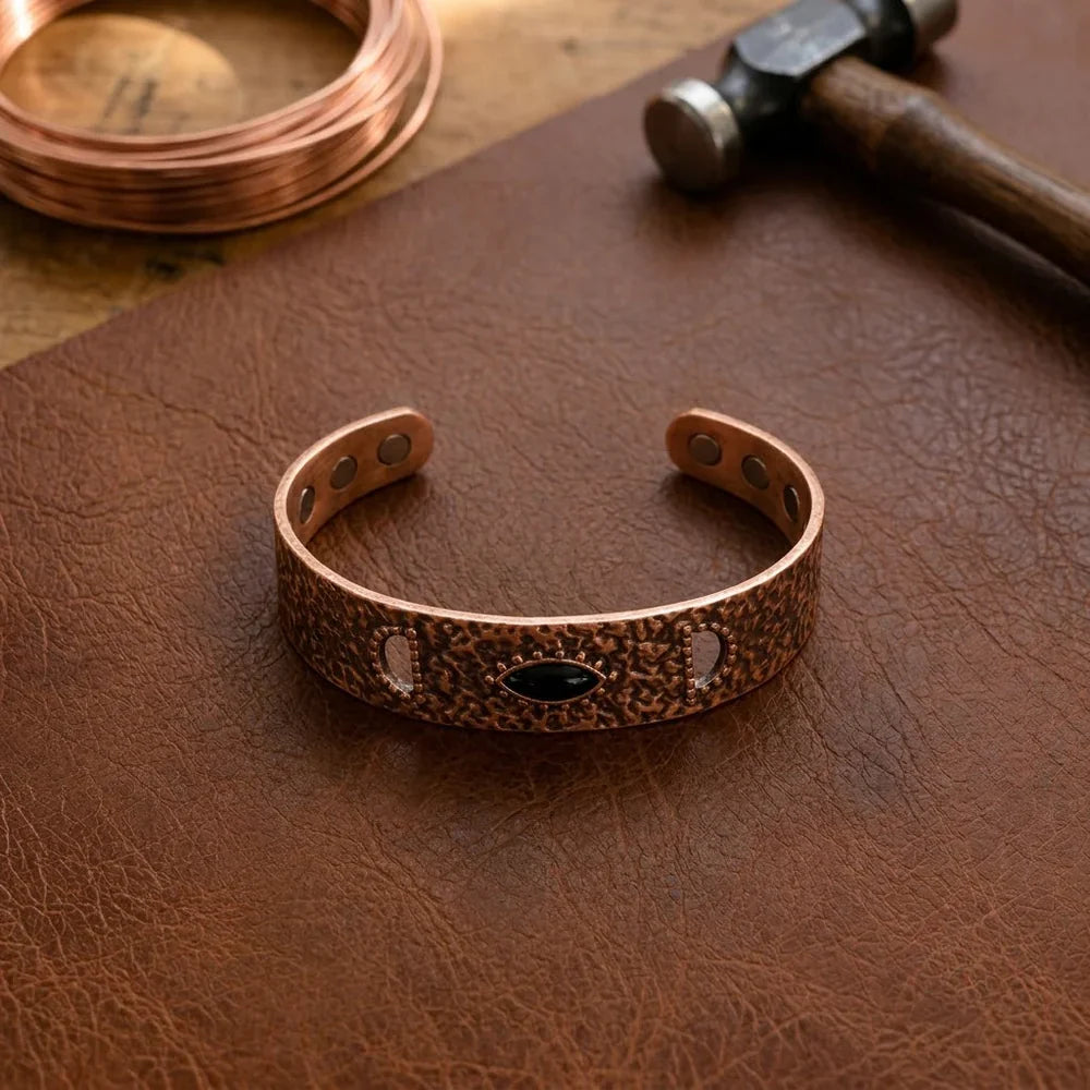 Gilded Flint Copper Bracelet
