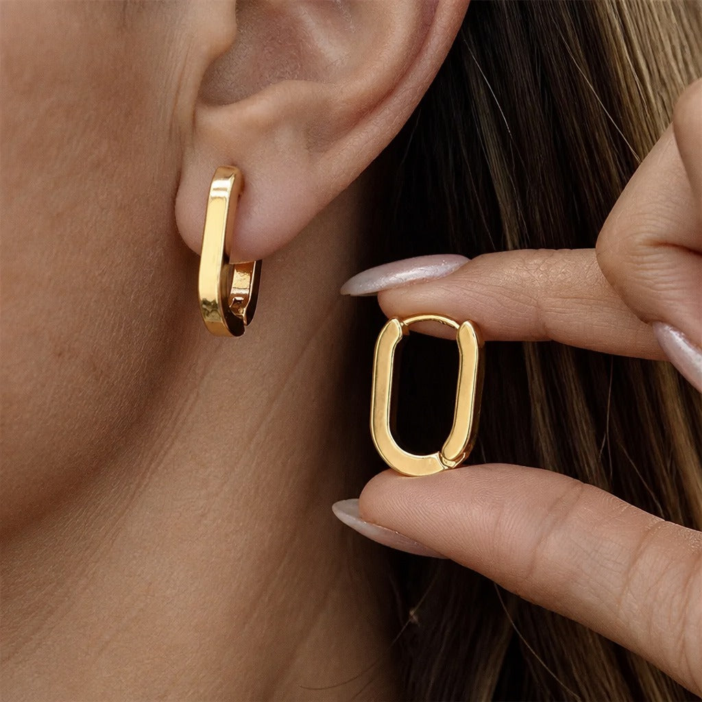 Refined Square Hoop Earrings