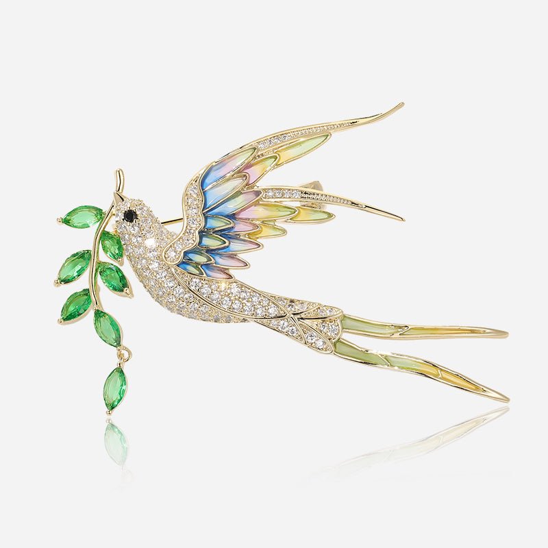 Gilded Swallow Brooch