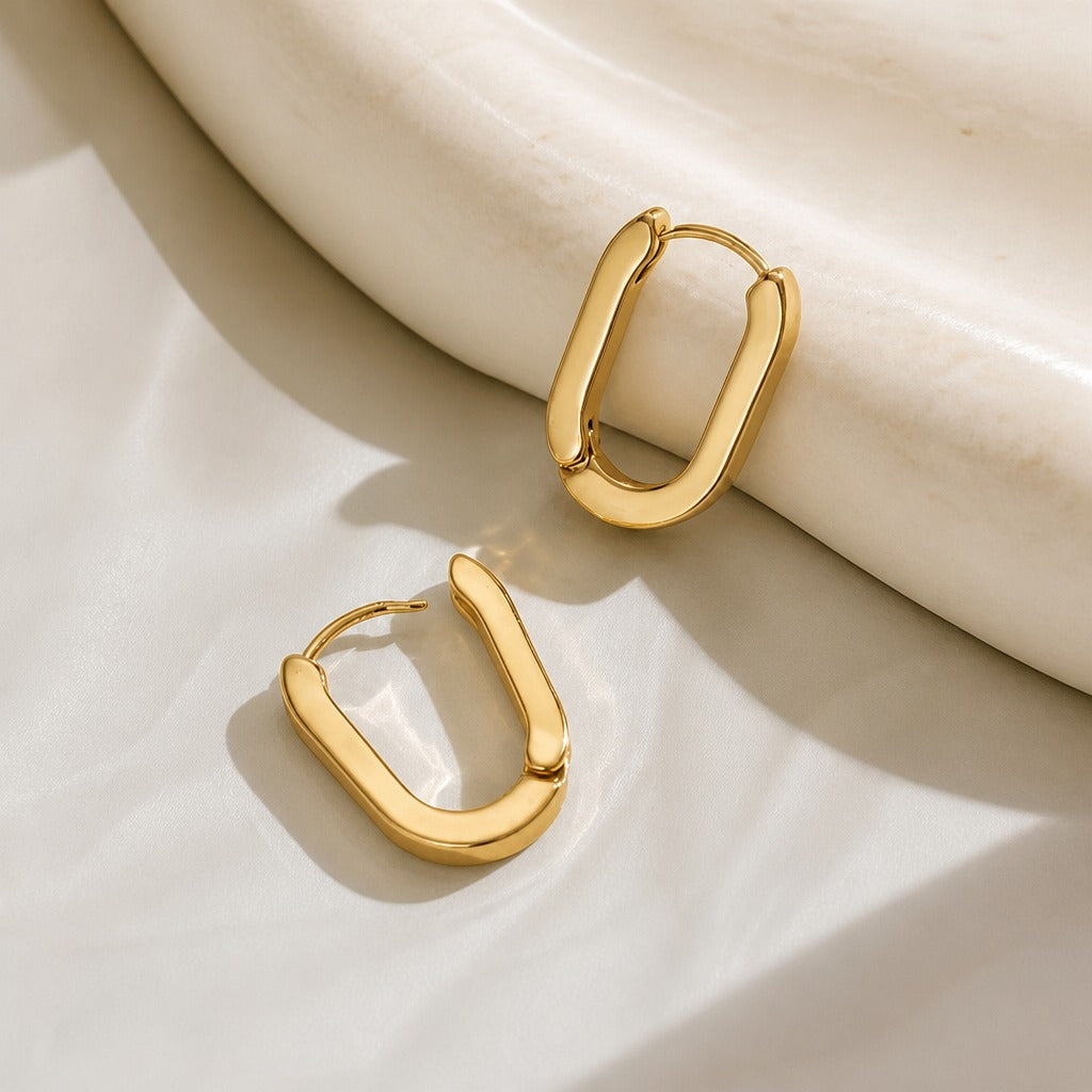Refined Square Hoop Earrings