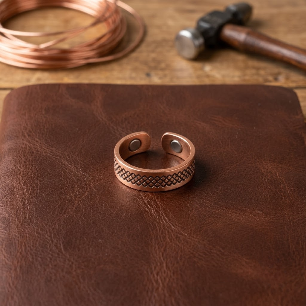 Dawn Grid Copper Ring