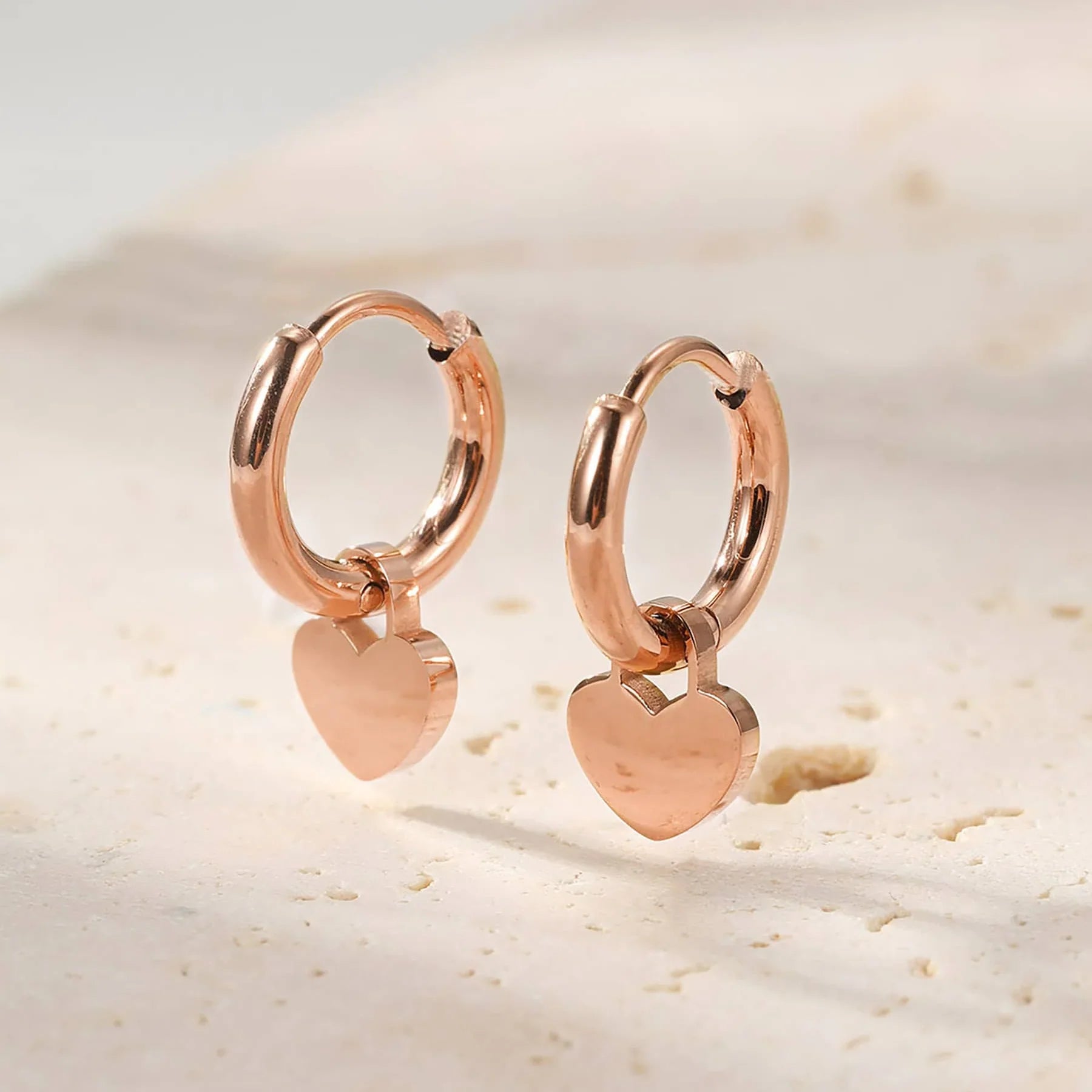 Modern Heart Drop Zircon Earrings