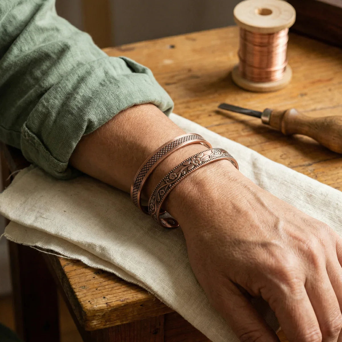 Regal Forge Copper Bracelet Set