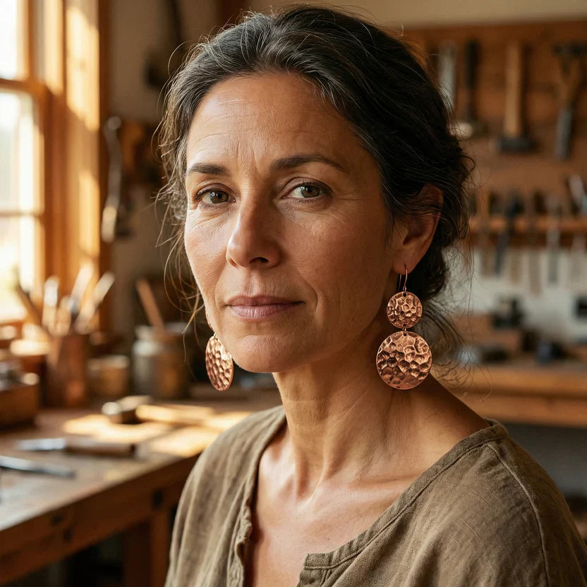 Solstice Glow Copper Earrings