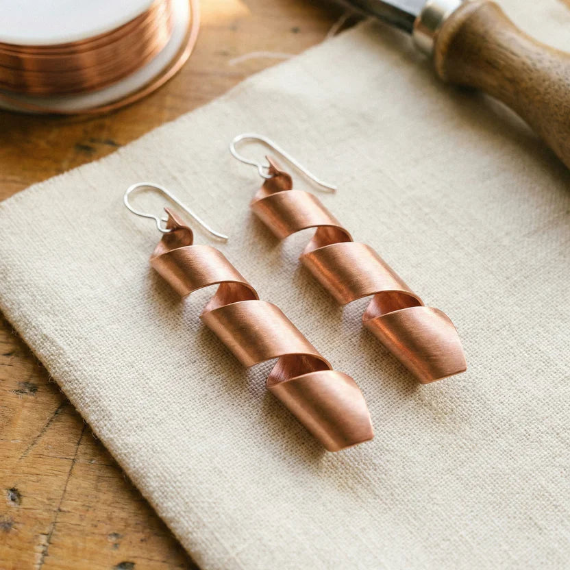 Amber Dusk Copper Earrings