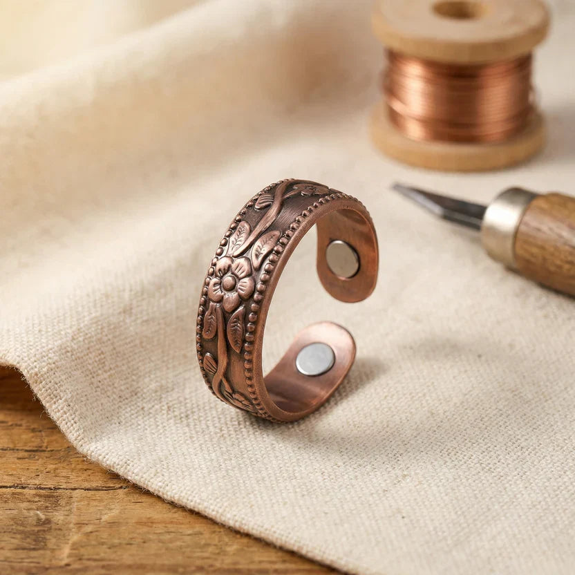 Copper Blossom Statement Ring
