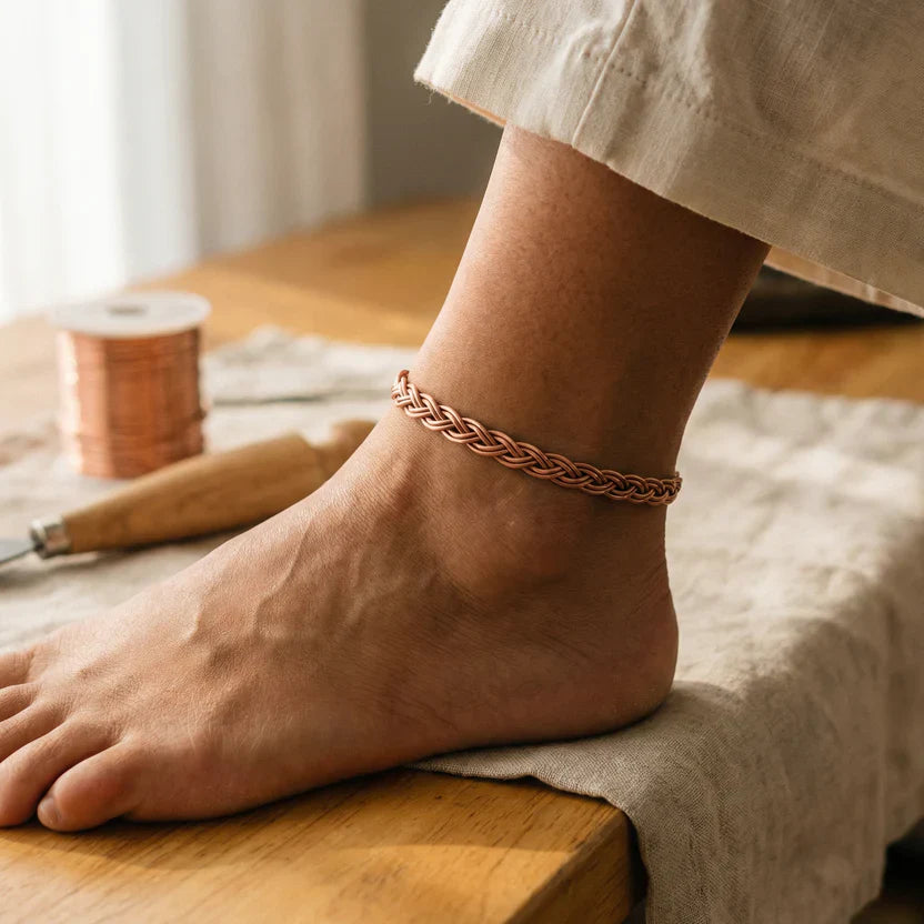 Serene Reed Copper Anklet