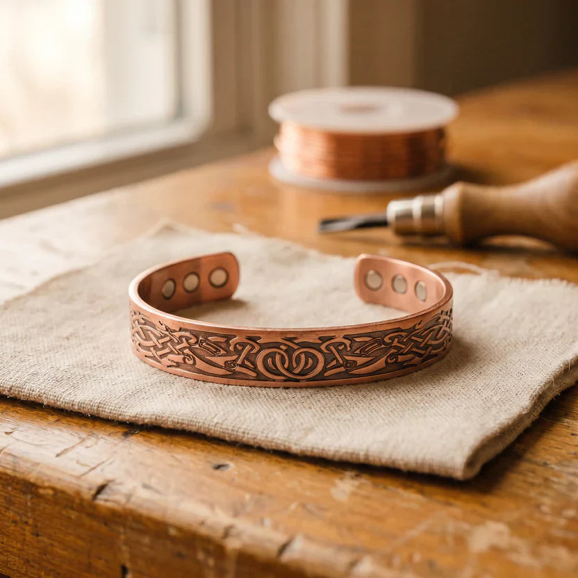 Forest Moss Copper Bracelet
