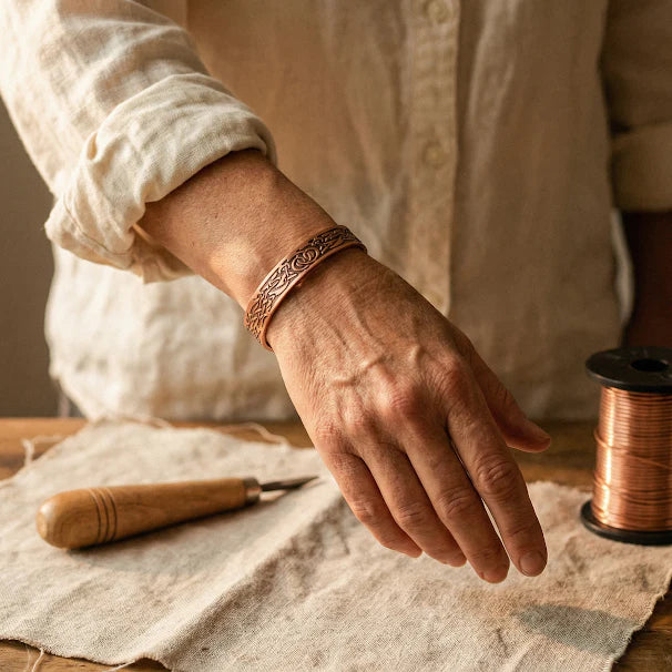 Forest Moss Copper Bracelet