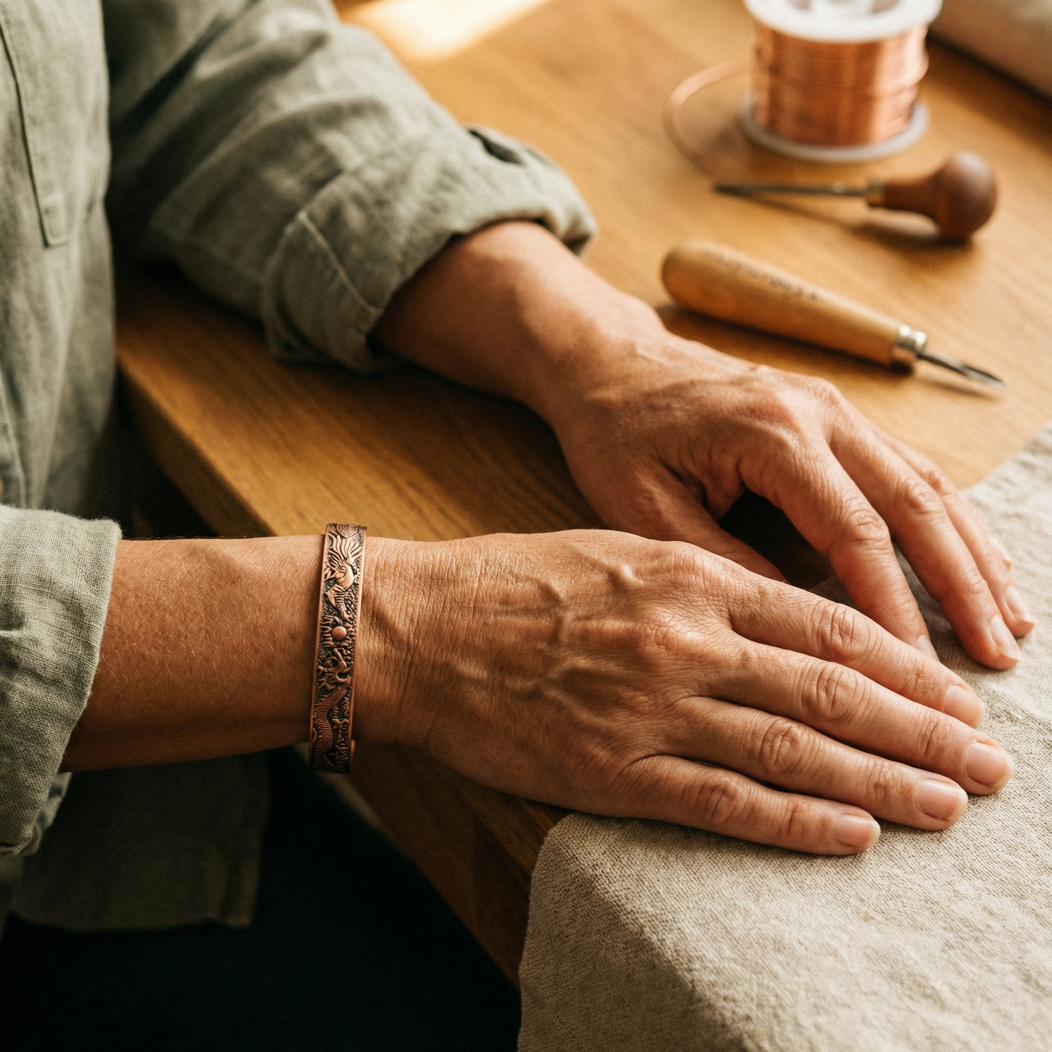 Juniper Loam Copper Bracelet