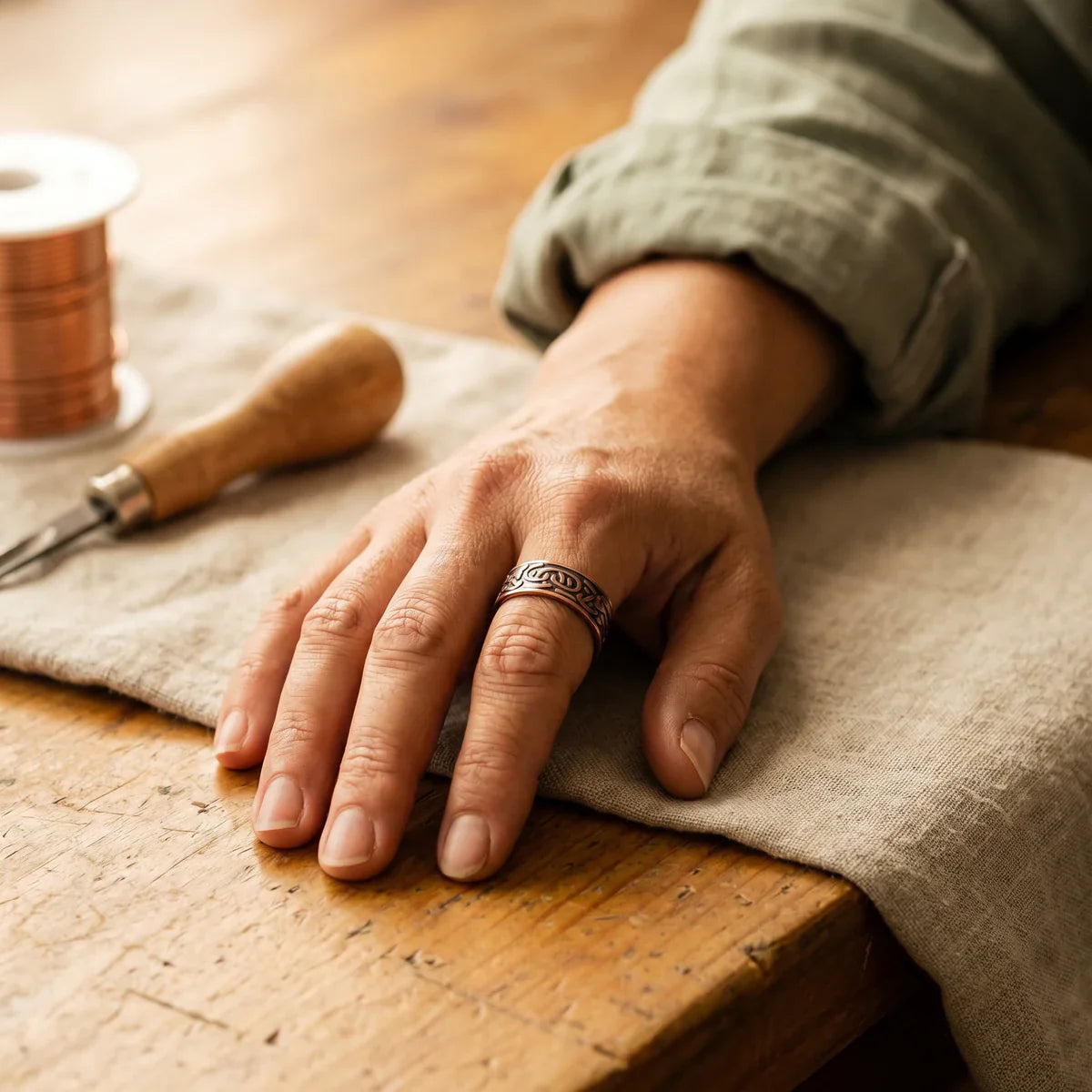 Burr Aura Copper Ring