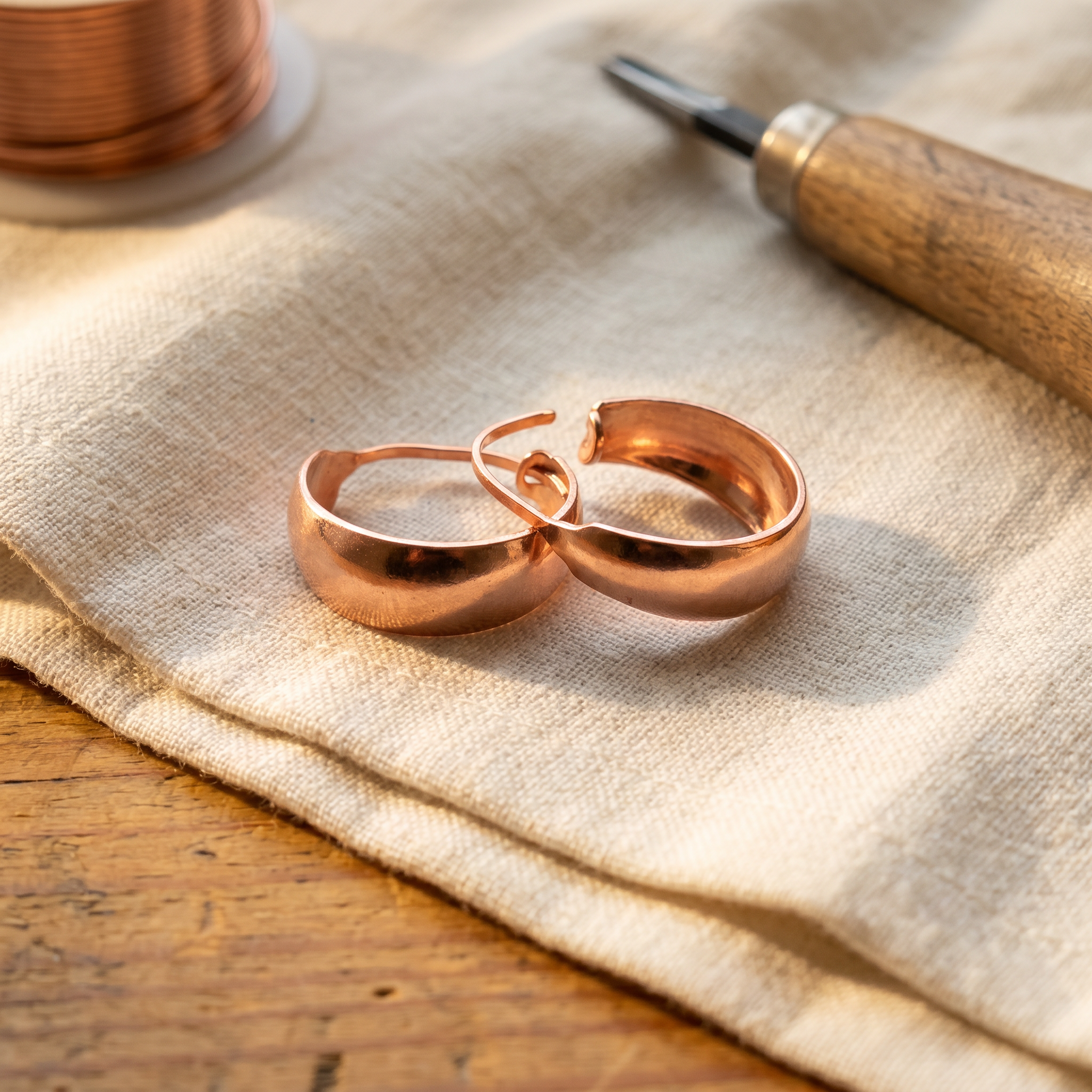 Auric Cascade Copper Earrings