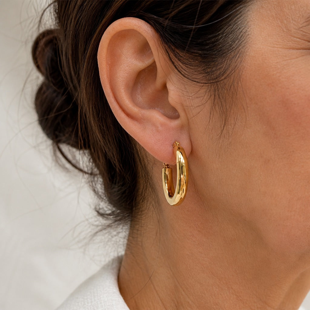 Refined Smooth Hoop Earrings