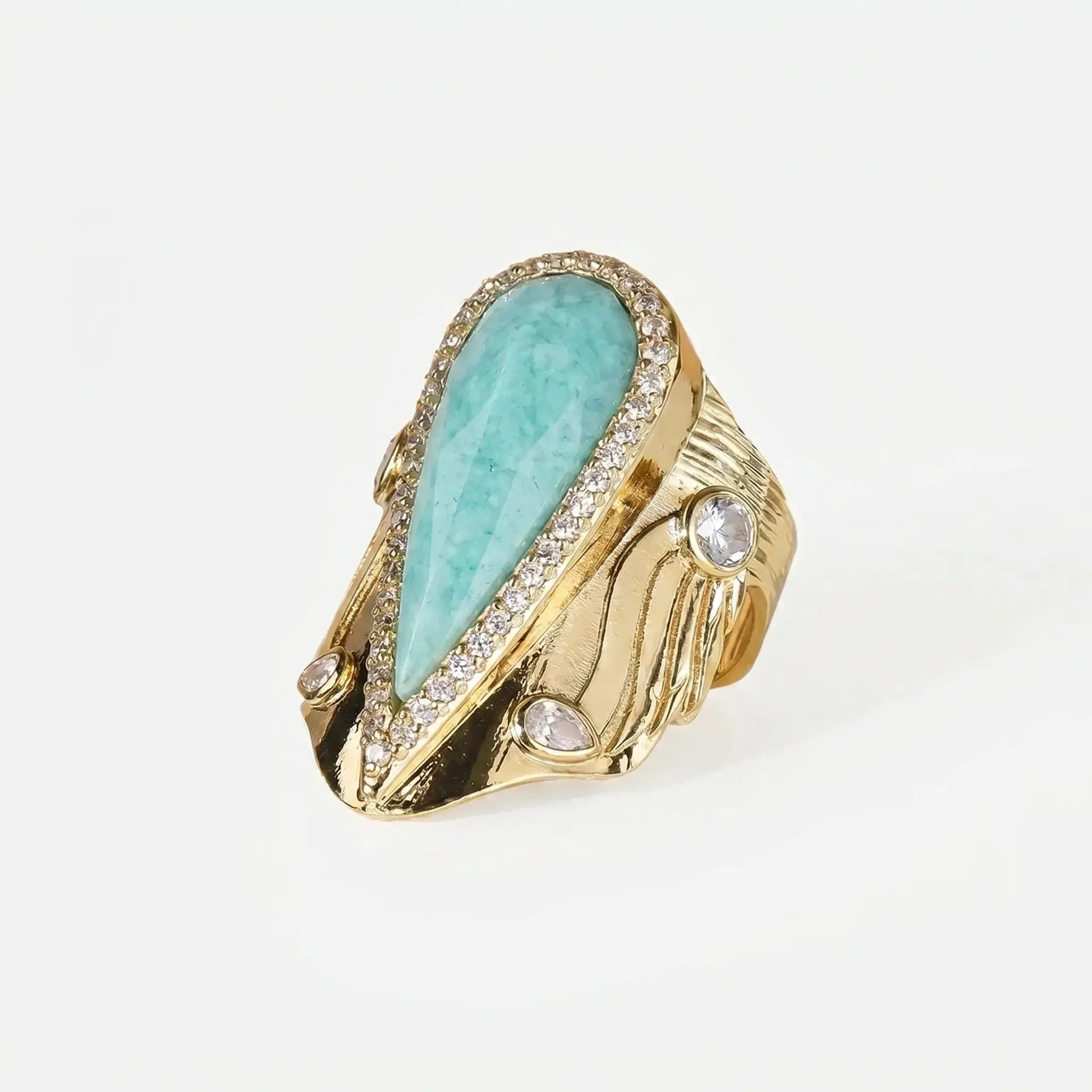Iconic Teardrop Halo Ring