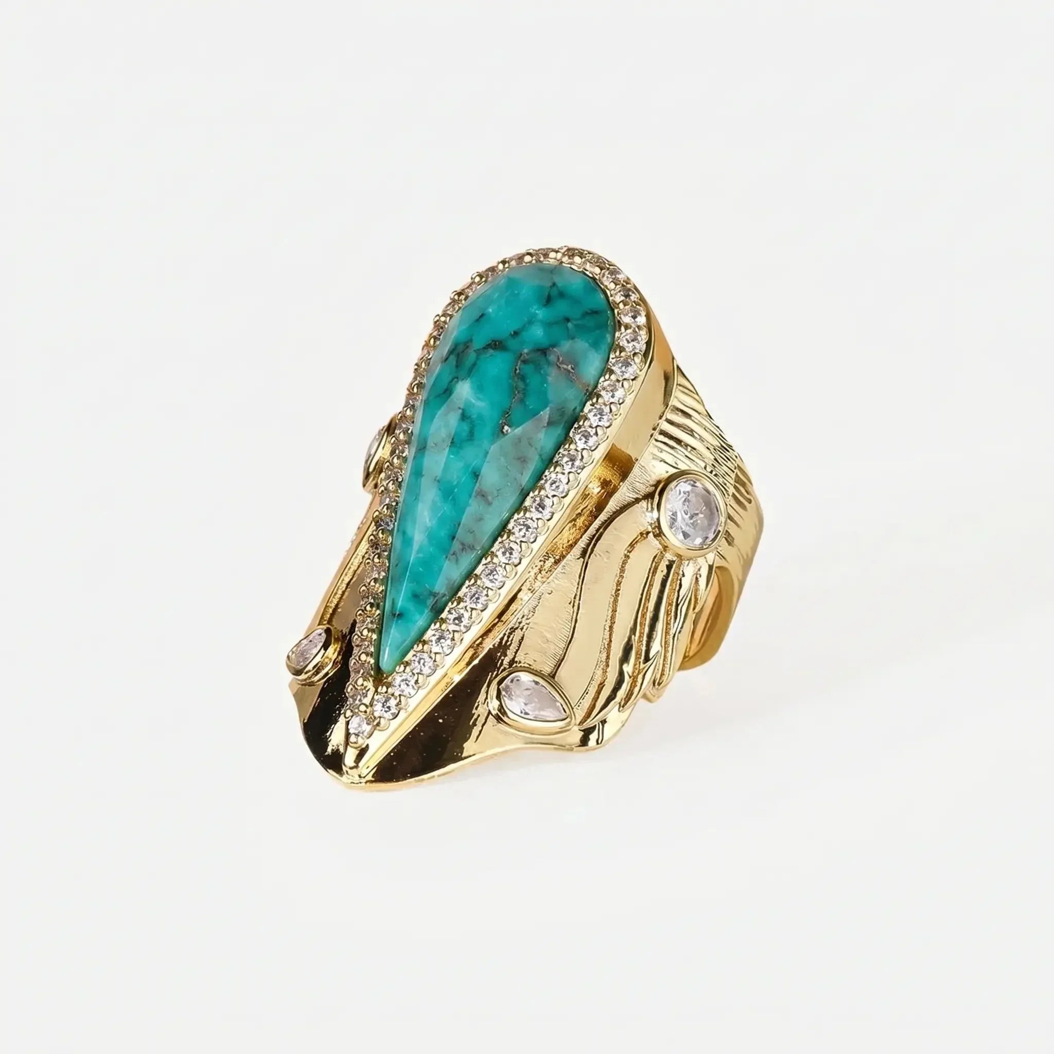 Iconic Teardrop Halo Ring