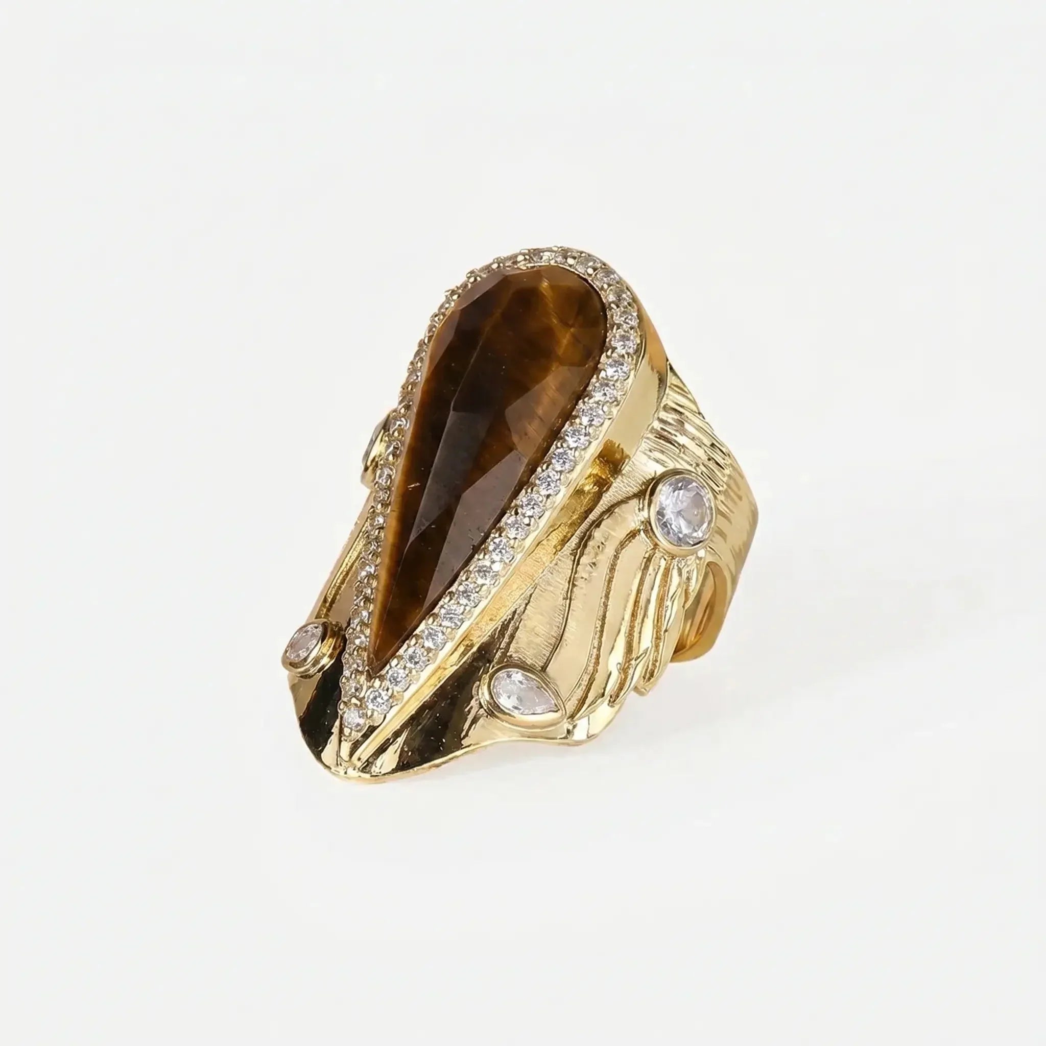 Iconic Teardrop Halo Ring