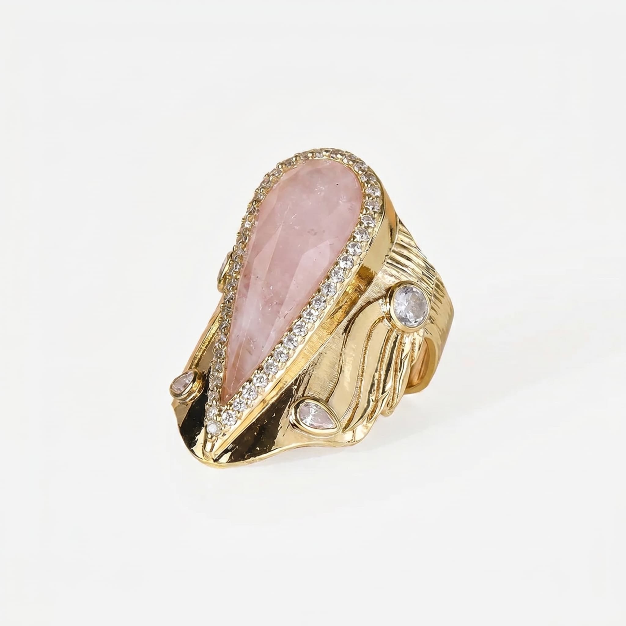 Iconic Teardrop Halo Ring