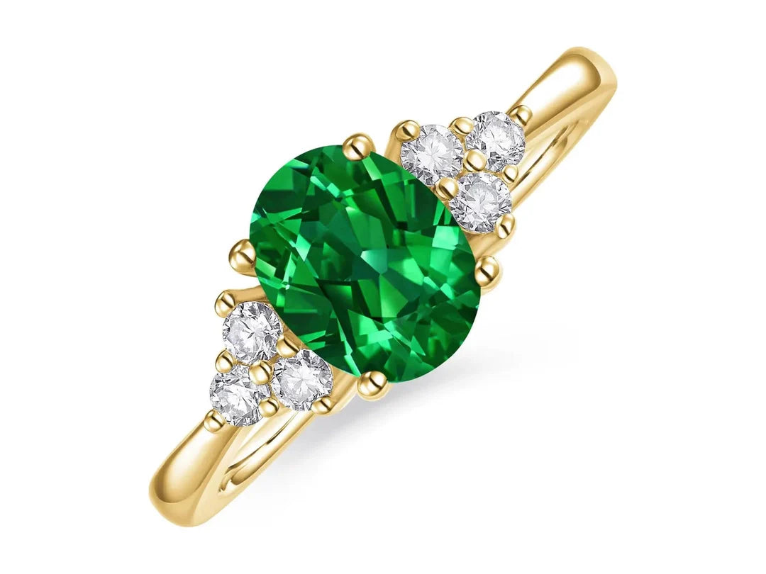 Vintage Emerald Oval Statement Ring