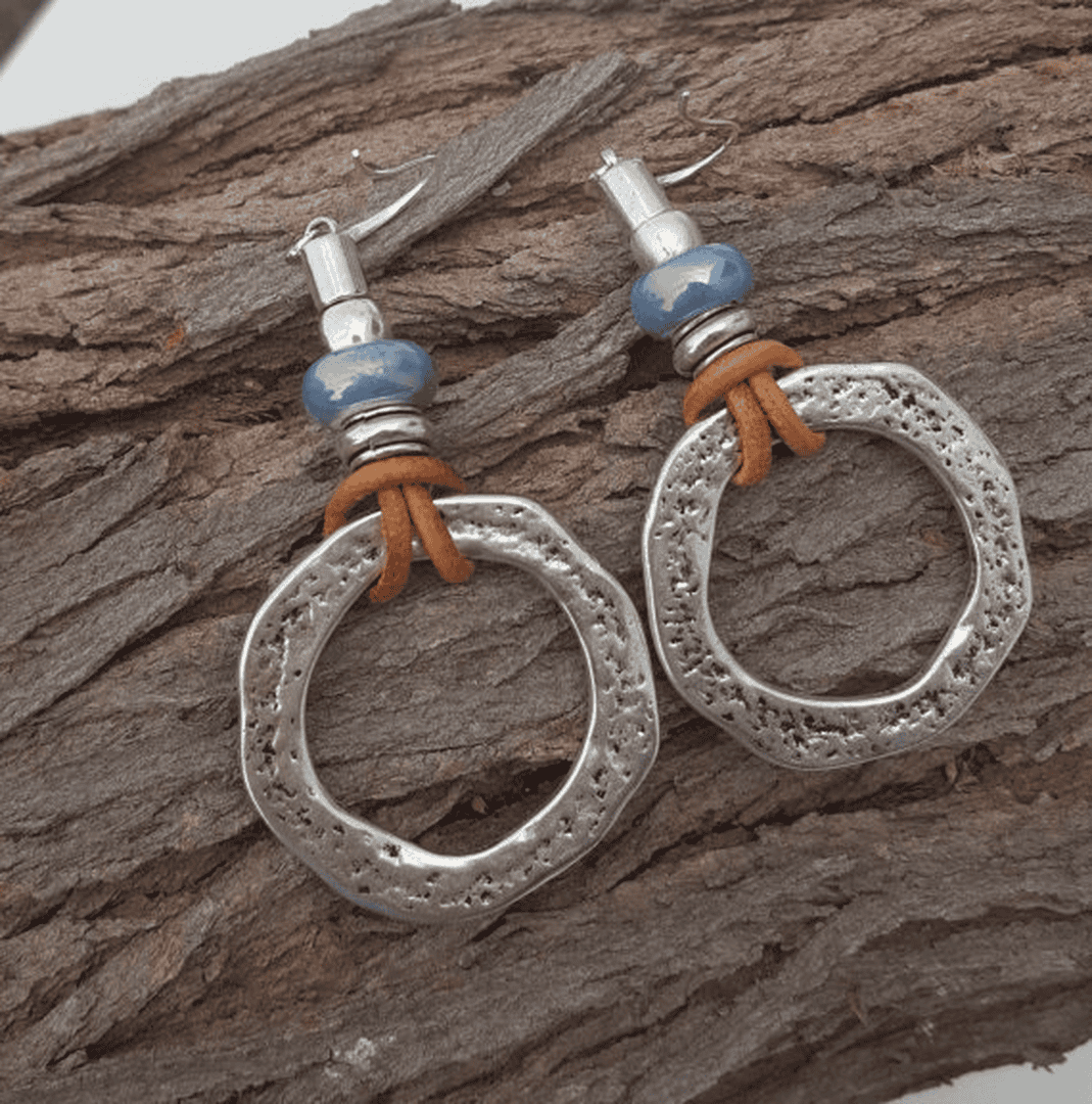 Classic Vintage Silver Round Earrings