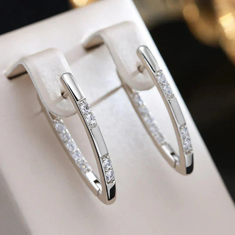Timeless Earrings With Zirconia Accents