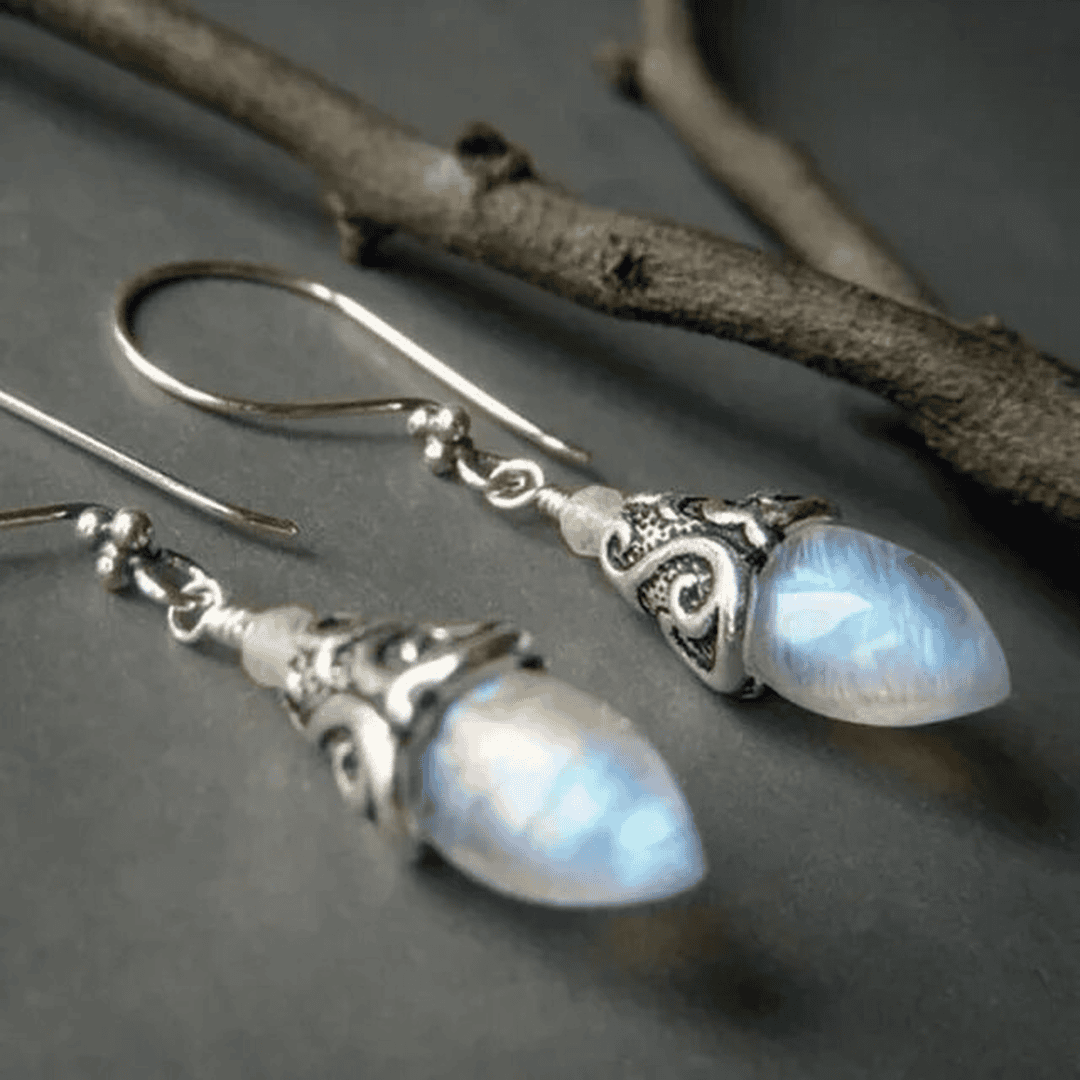 Vintage Moon Crystal Earrings